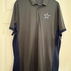 NFL Men's Gray and Navy Polo with Star Logo